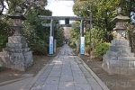 春日部八幡神社 表参道と鳥居の様子