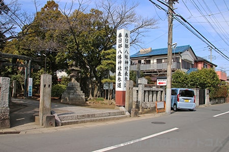 春日部八幡神社 駐車場へのルートの様子