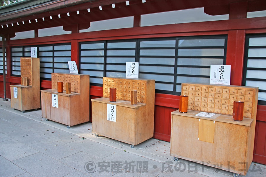 大國魂神社 中雀門裏のおみくじの様子