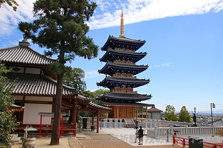 中山寺 大師堂近くの新しい青い塔