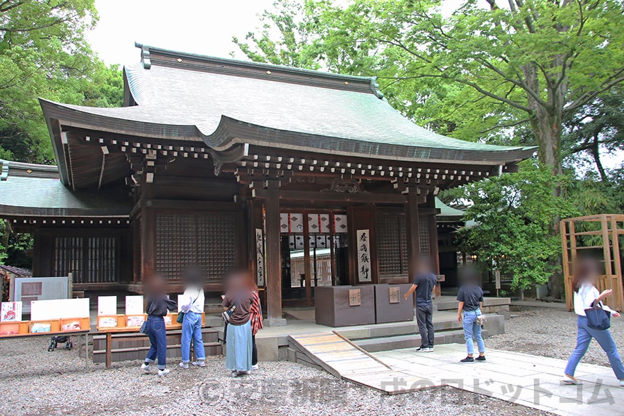 川越氷川神社 安産祈願の御祈祷の行われる拝殿・本殿の様子