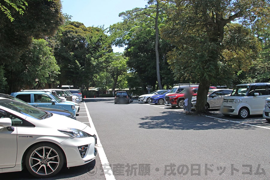 大洗磯前神社 メイン駐車場と広さの様子（その2）